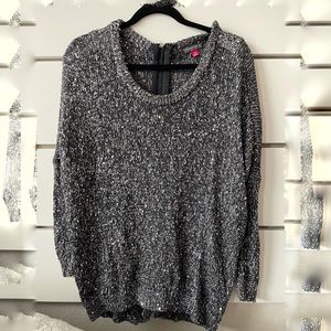 Vince Camuto Gray Sequin Sweater
